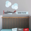 Modern Airoplane Fabric Wall Decal Decor Sticker Kids Nursery Bedroom