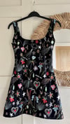 Stars, flowers, constellations, and whimsical hearts tulle velvet handmade Dress