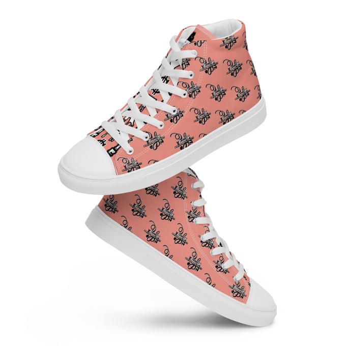 Image of Y$trezzy's 1.1s Special Edition Mona Lisa Peach, Black and White High Top Shoes