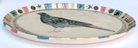 Image 3 of Winkie pigeon large oval earthenware hand built and hand decorated plate