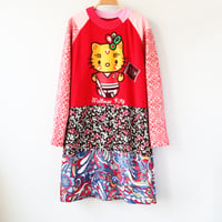 madhouse kitty 10/12 courtneycourtney tshirt dress raglan long sleeve hello blackhawks san rio