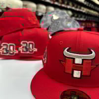 Image 1 of New Era 59Fifty Battle Red / Metallic Silver/ Grey Paisley UV 