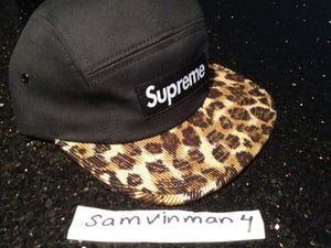 Image of Supreme Leopard Safari Cap (Black)