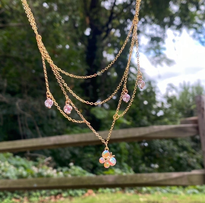 Image of Butterfly Prism Choker Necklace 🦋🌈✨