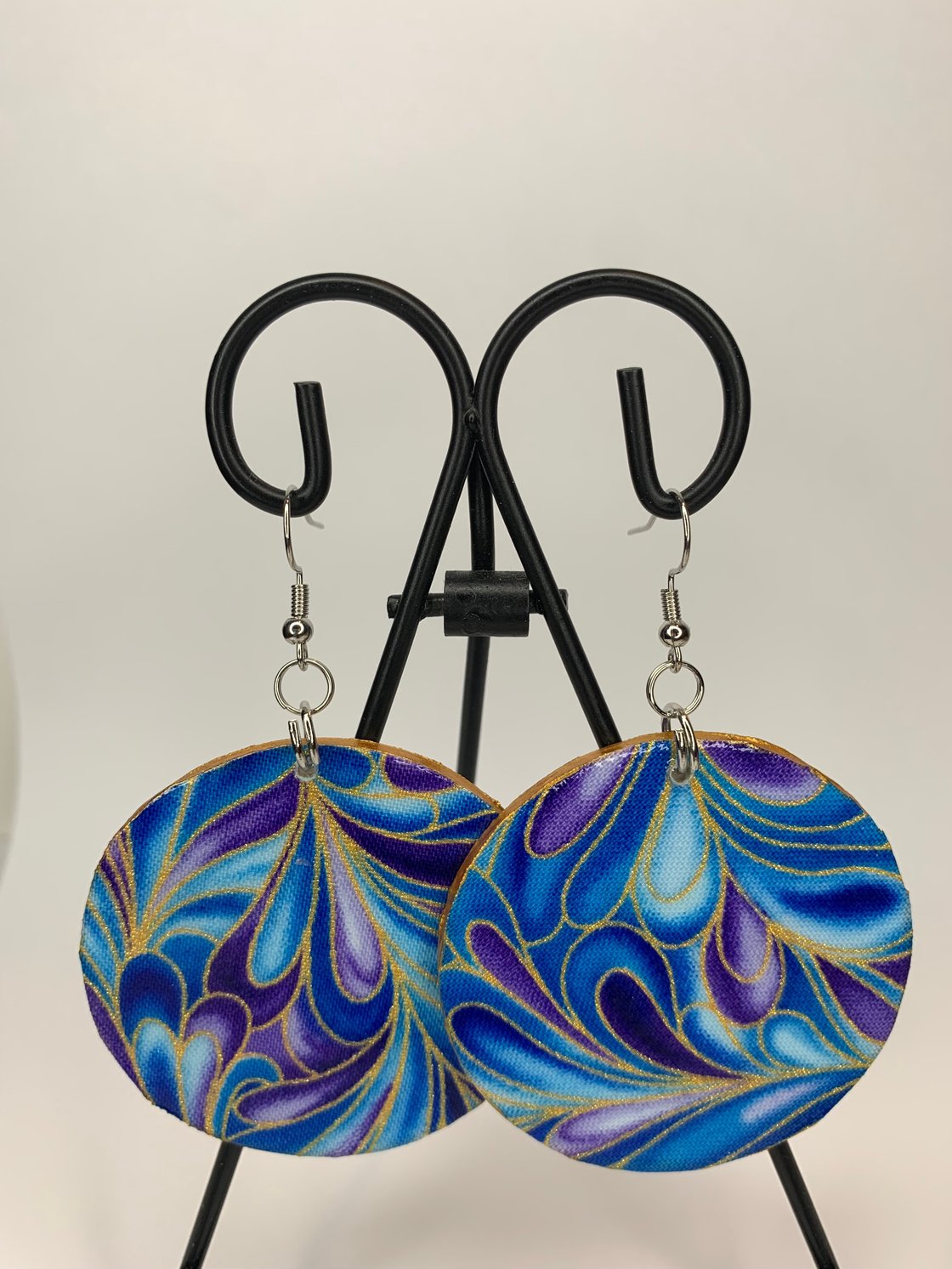Image of "Peacock Swirl" Earrings