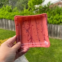 Image 2 of Fused Glass Square Trinket/Soap Dish