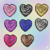 Heart Rose Glitter Patch