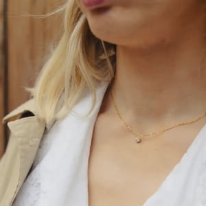 Image of Gold Dainty Crystal Necklace