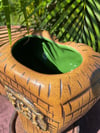 Custom Woodgrain Tiki Loa Tiki Mug - Jungle  Green