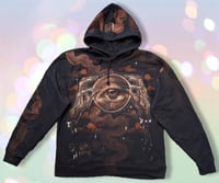 Image 1 of “FORTUNE TELLER” CUSTOM BLEACH PAINTED PILLIVER HOODIE XL