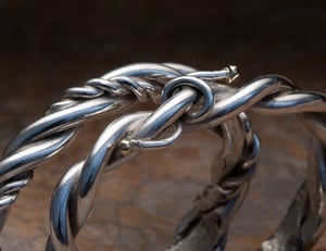 Image of Sterling Silver 14k Gold Barbed Wire Bracelet for her