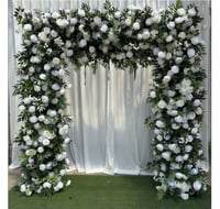 Image 3 of flower backdrop  Green and white  For rent only. 