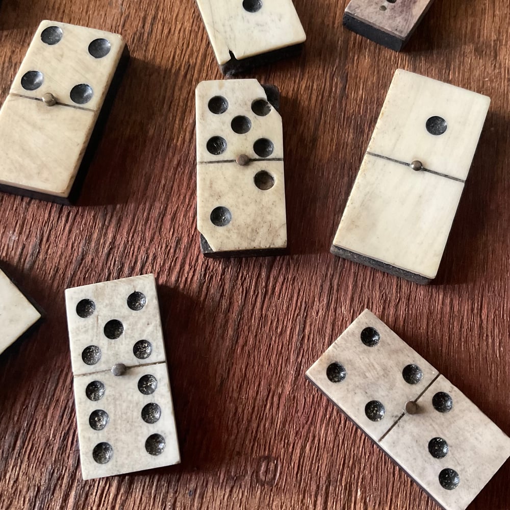 Image of Old Dominos (mixed sized group of 10)