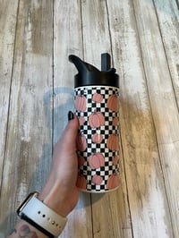 Image 1 of Pumpkin checkered water bottle 