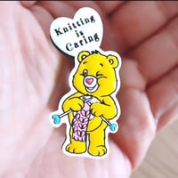 Image 3 of Broche Pin's "Knitting is caring 🩷"