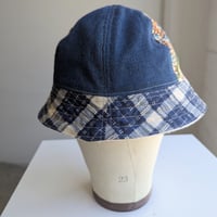 Image 7 of Reworked 6-panel Reversible Bucket Hat 70s Baseball Shirt L 23"