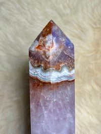 Image 5 of Large Amethyst With Mexican Lace Agate Generator #2411