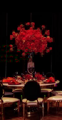 Image 3 of 80 cm Red Rose Flower balls for rent only  with the glass vase 