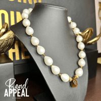 Image 7 of Tear Drop Tigers Eye and Pearl Necklace