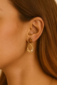 Golden Pearl Drop Earrings