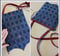 Image of Blue Tapestry With Red Buttons Zippertop Crossbody Strap Purse
