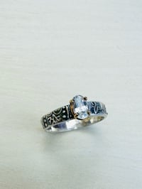 Image 11 of white sapphire ring with paisley band