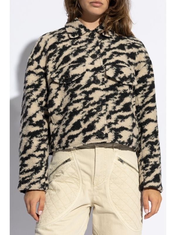 Image of ISABEL MARANT ETOILE ZEBRA PRINT JACKET