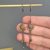 Image 1 of Boucles d’oreilles vintage pyrite art deco