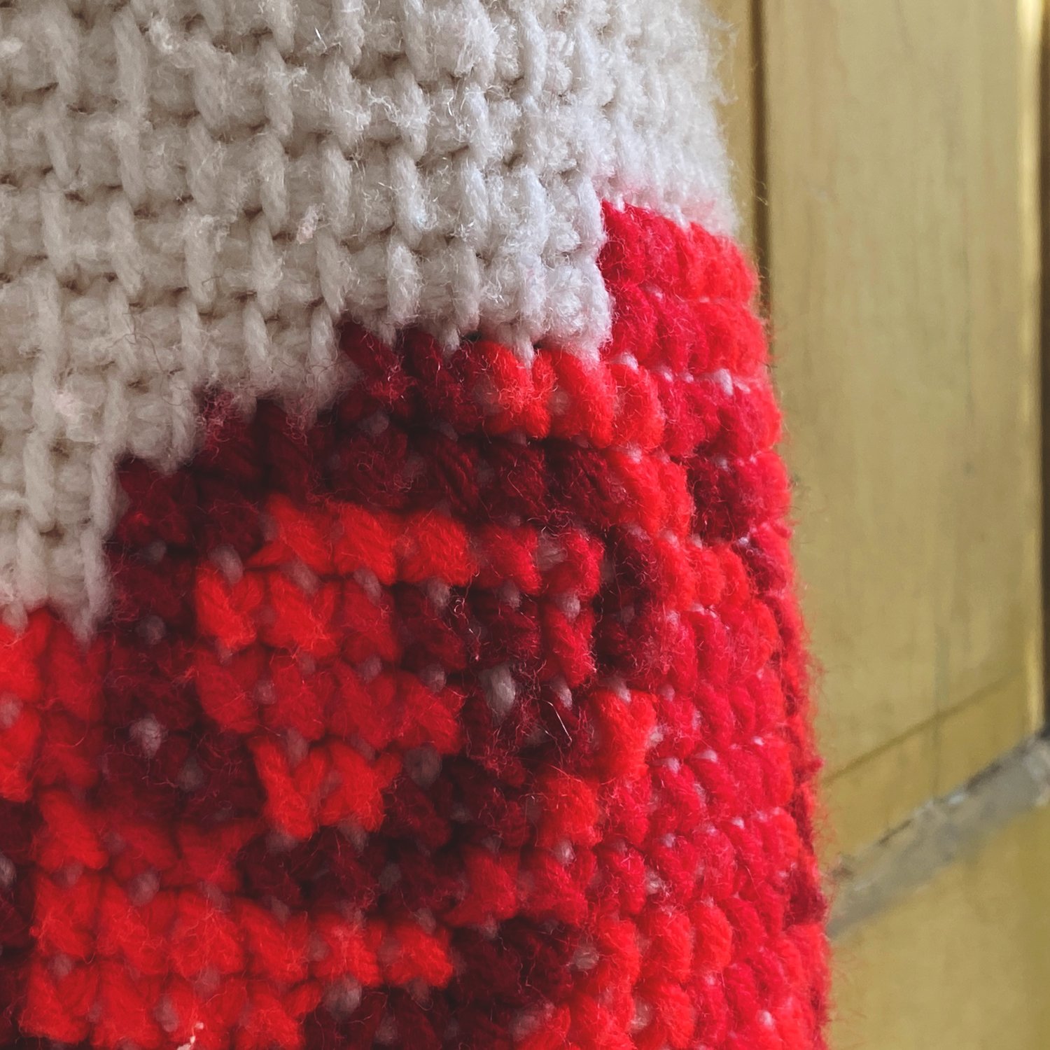 Image of Red Rose w/ Black Sleeves Granny Sweater