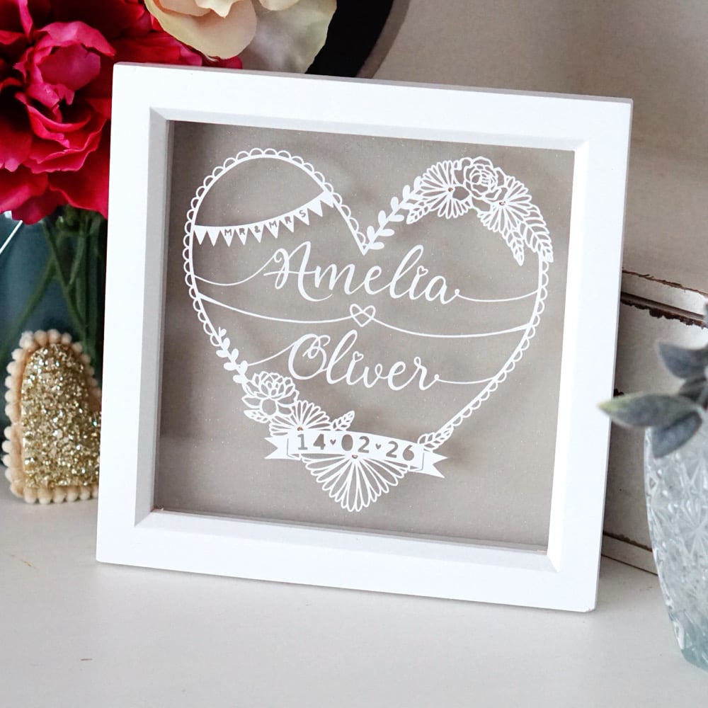 Image of Floral Lace Couples Heart