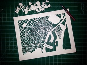 Image of Barcelona map cut