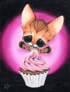 Cupcake Bengal Cat Art Print