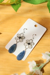Image 3 of Blue Crystal Chandelier Earrings
