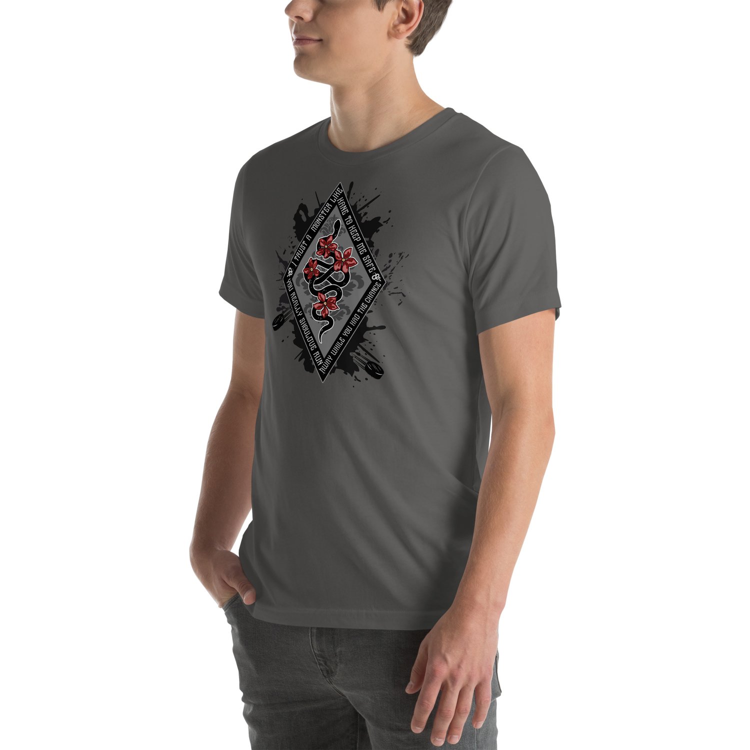 Image of Officially licensed beautiful venom diamond snake on black Unisex t-shirt