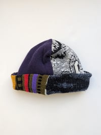 Image 3 of Upcycled Reversible Beanie Olive Coogi x Dark Purple Cashmere