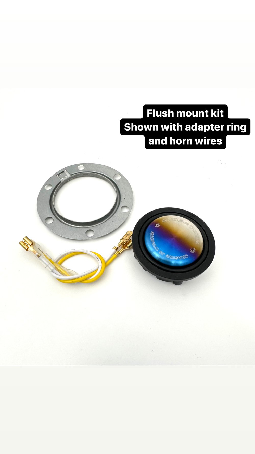 Titanium steering wheel horn button