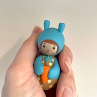 Image 1 of Little wooden Bunny peg doll