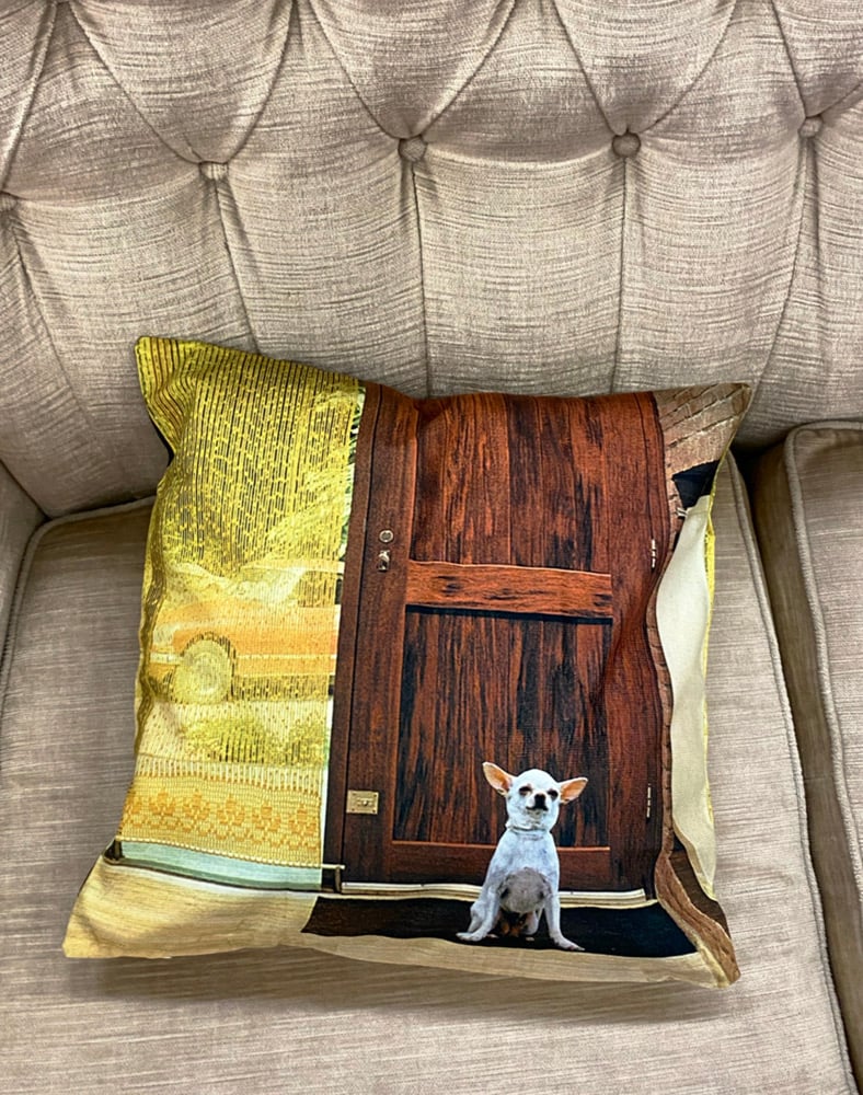 Image of 'HOME’ (Chihuahua) • pillow