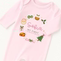 Christmas Dinner Babygrow- Pink