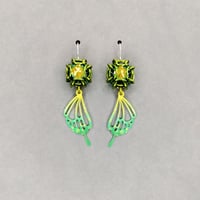Capture Crystal Phaedra + Lemon Lime Wing Earrings