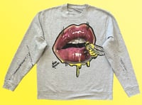 Image 1 of “MY HONEYBEE” CUSTOM PAINTED PULLOVER SWEATSHIRT XL