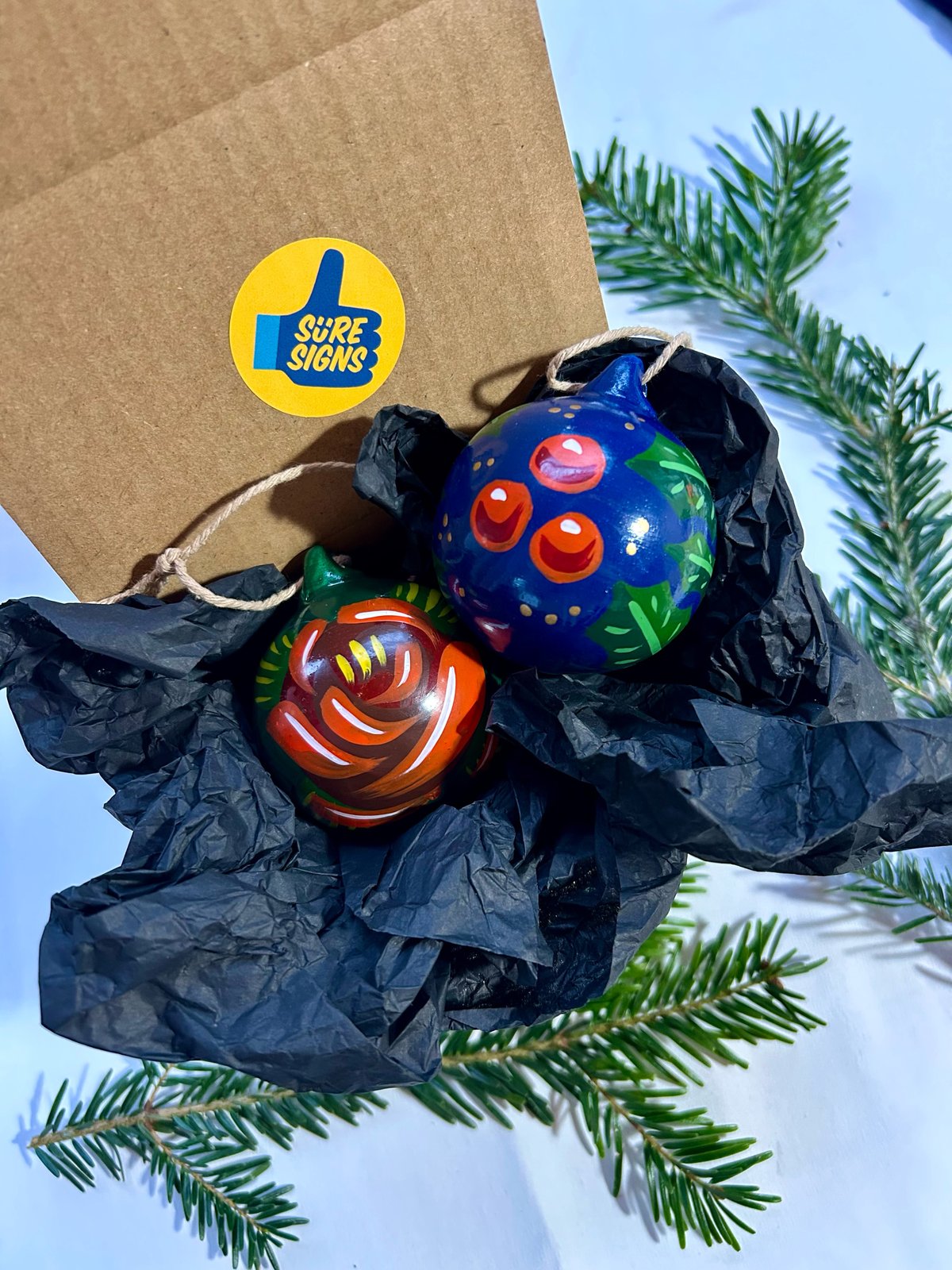 Image of Pair of Christmas Baubles by Sure Signs