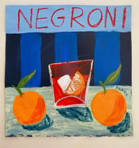 Negroni on navy & powder blue stripes