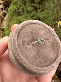 Image 3 of size 6.5 Montana sapphire engagement ring with twig band