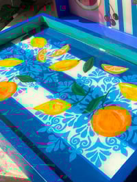 Image 1 of Hand Painted Resin Tray 