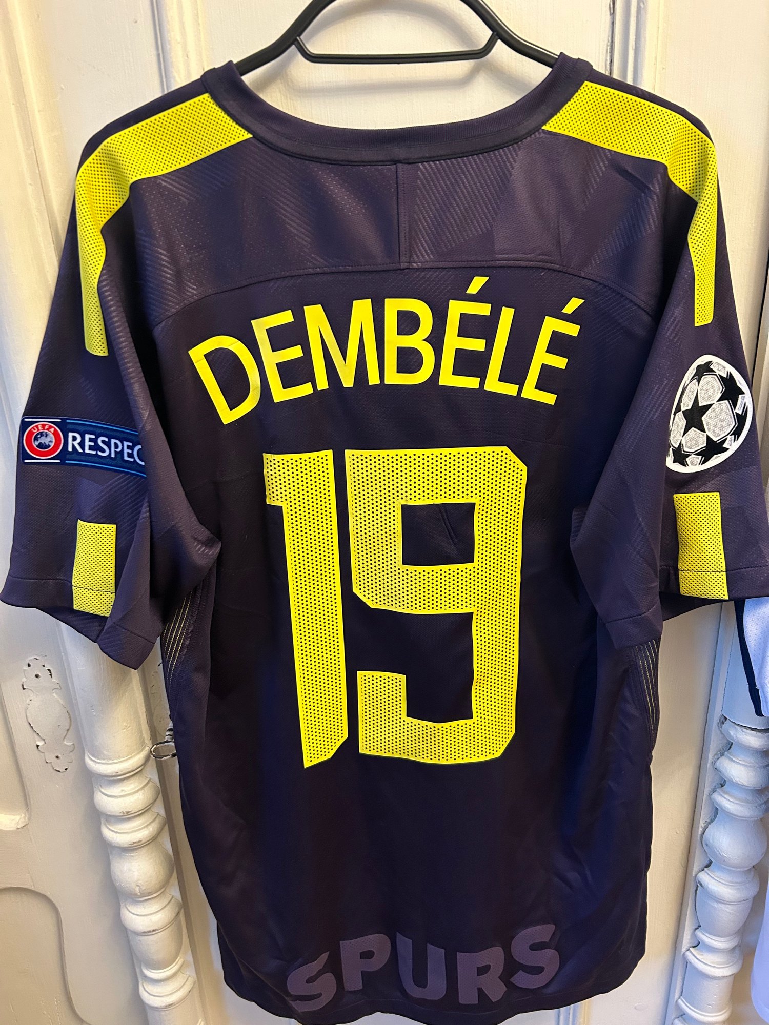 Image of Tottenham Hotspur “DEMBÉLÉ 19” 2017/18 Third Shirt + UCL patches (L) 