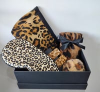 Image 5 of Leopard Print Lover Gift Box Gift Set. Chic Fashionista Birthday Gift Box. Leopard Scarf Eyemask