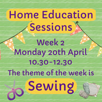 Home Ed Session Week 2 - Sewing. Monday 20th April. Cabbage Rose, Leek. 