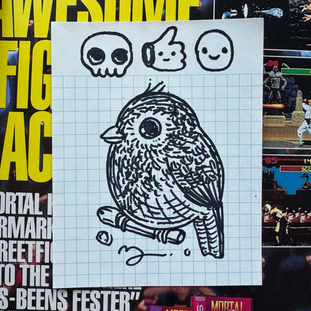 Image of Fat Bird Sharpie Sketch #131
