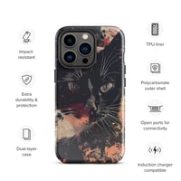 Image 24 of Beautiful Black Cat Face Splatter Painting Tough Case for iPhone®